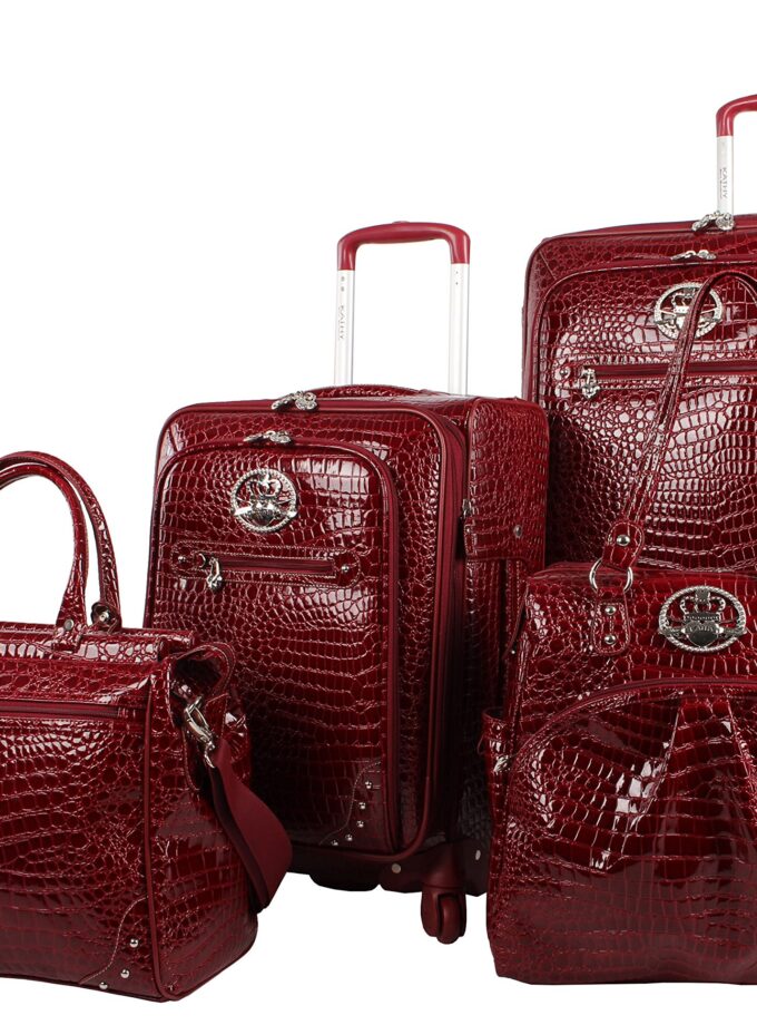 Kathy Van Zeeland Croco PVC Designer Luggage