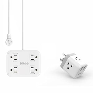 TROND USB Power Strip with 4 Child Safety Slide Outlet Covers