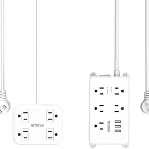 TROND 4 Outlets 4 USB Power Strip and 5 Widely Space