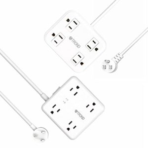 White Power Strip with USB Ports with 4 Outlets