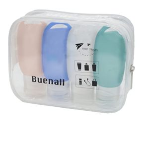 Basic Travel Accessories Set: TSA Quart Bag and Bottles.