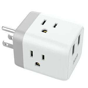 TROND Electrical Wall Outlet Splitter with 2 USB Charger and 3 Outlet