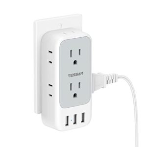 TESSAN Electrical 7 Outlet Splitter with 3 USB Wall Charger