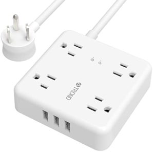 TROND Surge Protector Flat Plug with 4 Widely-Spaced Outlets