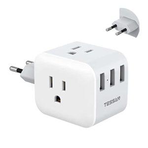 TESSAN European Travel Power Adaptor