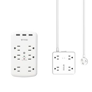 Multi Outlet Extender with USB Plug with Shelf