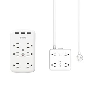 TROND Surge Protector Flat Plug with 4 Widely-Spaced Outlets