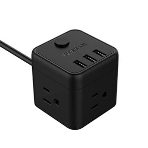 Portable Power Strip Cube with 3 USB 3 Outlets