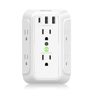 6 Outlet Extender USB Wall Charger, Surge Protector