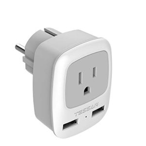 TESSAN Schuko European Plug with 2 USB