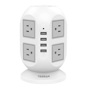Power Strip Tower TESSAN Surge Protector 8 AC Outlets