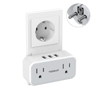 Korea Travel Converter with 2 Electrical Outlet 3 USB Charger