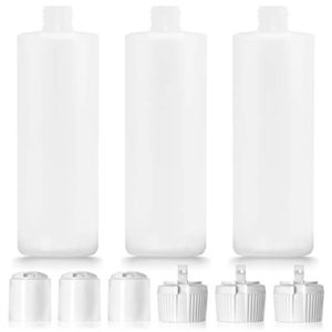 16oz Squeeze Bottles with 6 Caps - Food-Grade, BPA-Free, Reusable for Shampoo, Body Wash, Sauces, and More