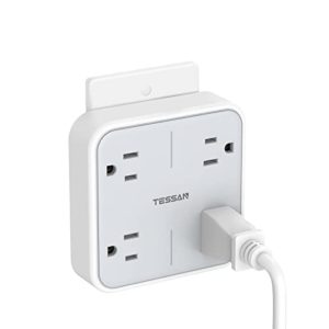 TESSAN Widely Spaced Outlet Extender with 4 Electrical Outlets