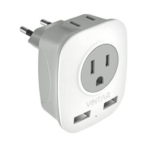 VINTAR International Power Adaptor with 2 USB Ports