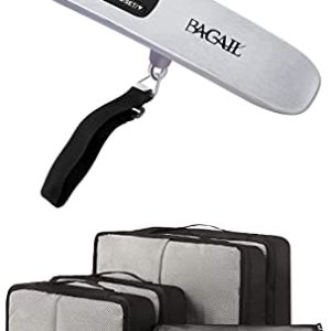 BAGAIL 6 Set Packing Cubes & Digital Luggage Scale