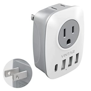 VINTAR Outlet Wall Adapter Extender with 3USB&1USB-C Wall Charger