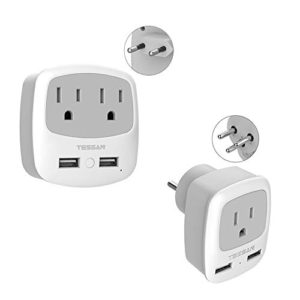 TESSAN International Power Adaptor with USB PCharging