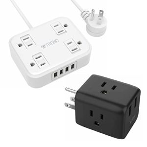 Multi Plug Outlet Splitter Expander Side Plug with USB