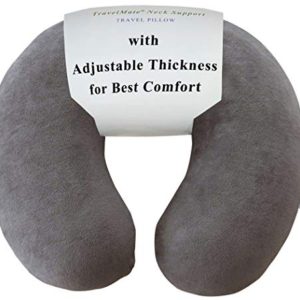 TravelMate Memory Foam Neck Pillow, Grey