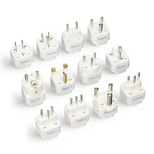 Ceptics Travel Adapter with Types A-M Plugs