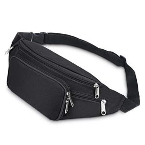 Waist Bag Fanny Pack with 4-Zipper Pockets