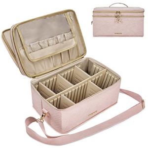 BAGSMART Cosmetic Cases, Double Layer Makeup Organizer
