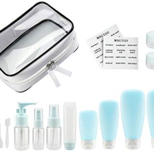 MAGIGO Blue Toiletries Leak Proof Travel Bottle Set