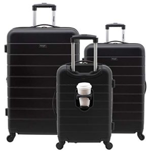 Wrangler Smart Luggage Set with Cup Holder and USB Port