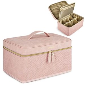 BAGSMART Double-Layer Makeup Case Leather