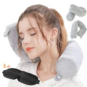 Lucear Twist Memory Foam Travel Pillow Neck