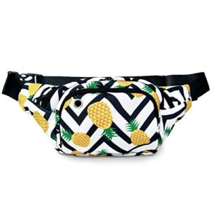 Pineapple Fanny Pack for Women with Headphone Hole