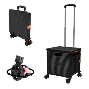 Foldable Utility Cart Folding Portable Rolling Crate Handcart