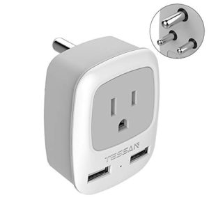 US to India Power Adapter International Grounded