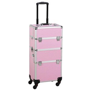 Yaheetech 3 in 1 Aluminum Rolling Makeup Case