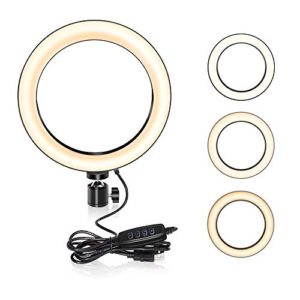 UBeesize Dimmable Mini Ring Light for YouTube Videos