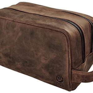 Genuine Leather Travel Toiletry Bag