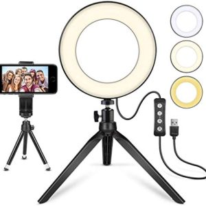 LED Ring Light 6" with Tripod Stand for YouTube Video and Makeup