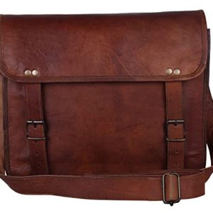 Leather Messenger Bag for Men Women
