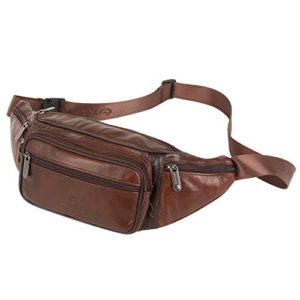 ZZNICK Genuine Leather Fanny Pack, Waist Bag