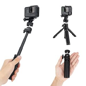 JJC 2 in 1 Selfie Stick Extension Pole and Extendable Mini Tripod