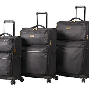 3 Piece Softside Expandable Ultra Lightweight Spinner Suitcase Set