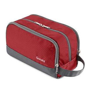 Gonex Dopp Kit Shaving Bag Toiletry Organizer Red