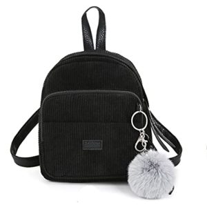 Women's Mini Backpack Convertible with Detachable Pom Pom Ball