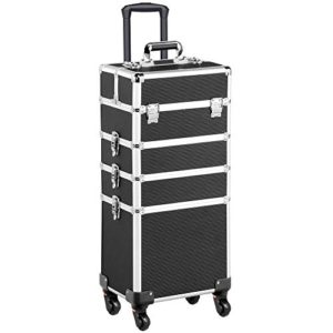 Rolling Cosmetic 4 in 1 Professional Makeup Train Case