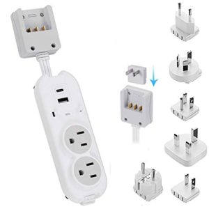 Ceptics Travel Power Strip W/ Adapter Plug Set