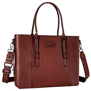 Brown Leather Laptop Tote Bag