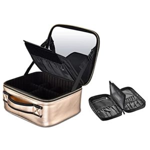 Makeup Train Case + Multi Brush Holder Hand Bag