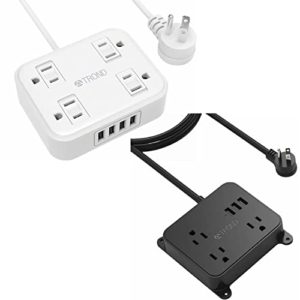 TROND Power Strip with 3 Widely Spaced Outlets and 3 USB Ports