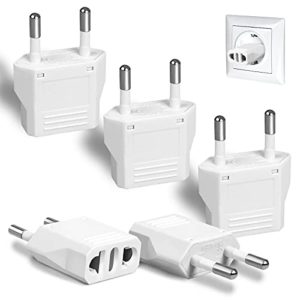 6 Pack European Plug Adapter, US to Europe Plug Adapter